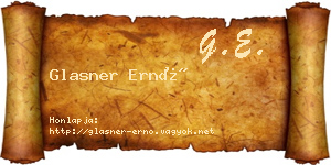 Glasner Ernő névjegykártya